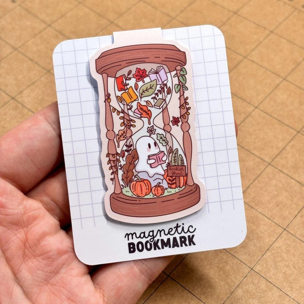 Ghost in Hourglass Autumn Bookmark | Magnetic Bookmark Reading Gift