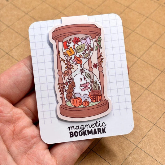 Ghost in Hourglass Autumn Bookmark | Magnetic Bookmark Reading Gift