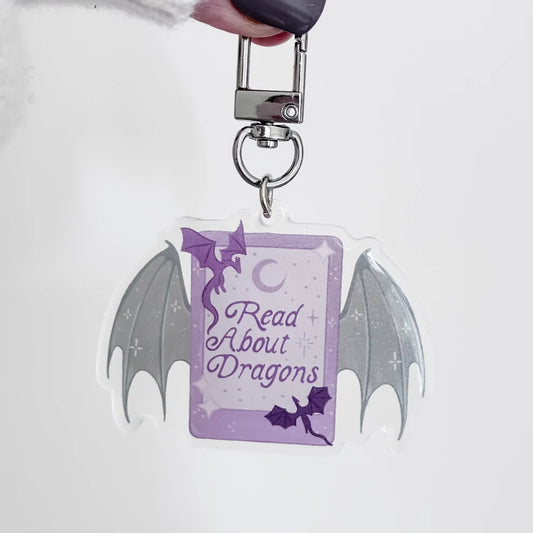 Lilac Dragon Kindle Keyring | Fantasy Lover Reading Gift