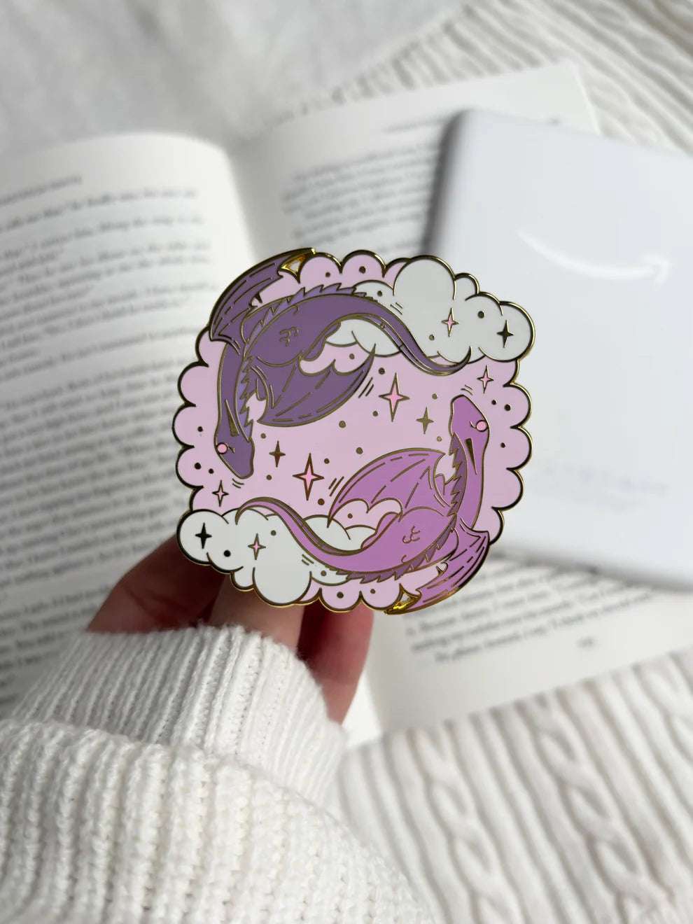 Pink Dragon E-Reader Grip | Reader Gift Accessory