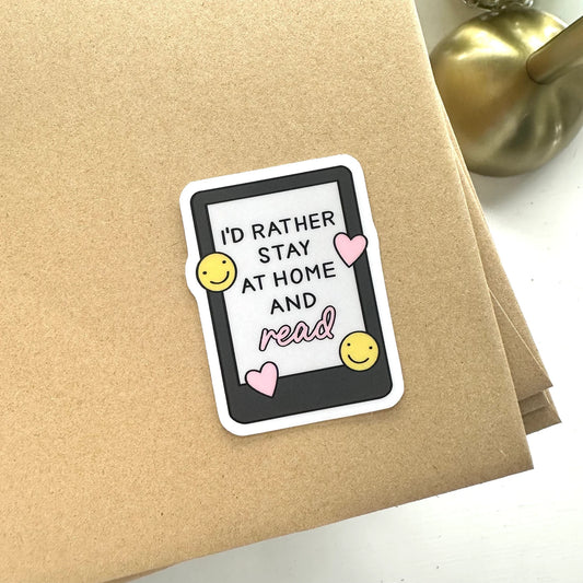 Rather Stay Home and Read | Funny Reader Sticker