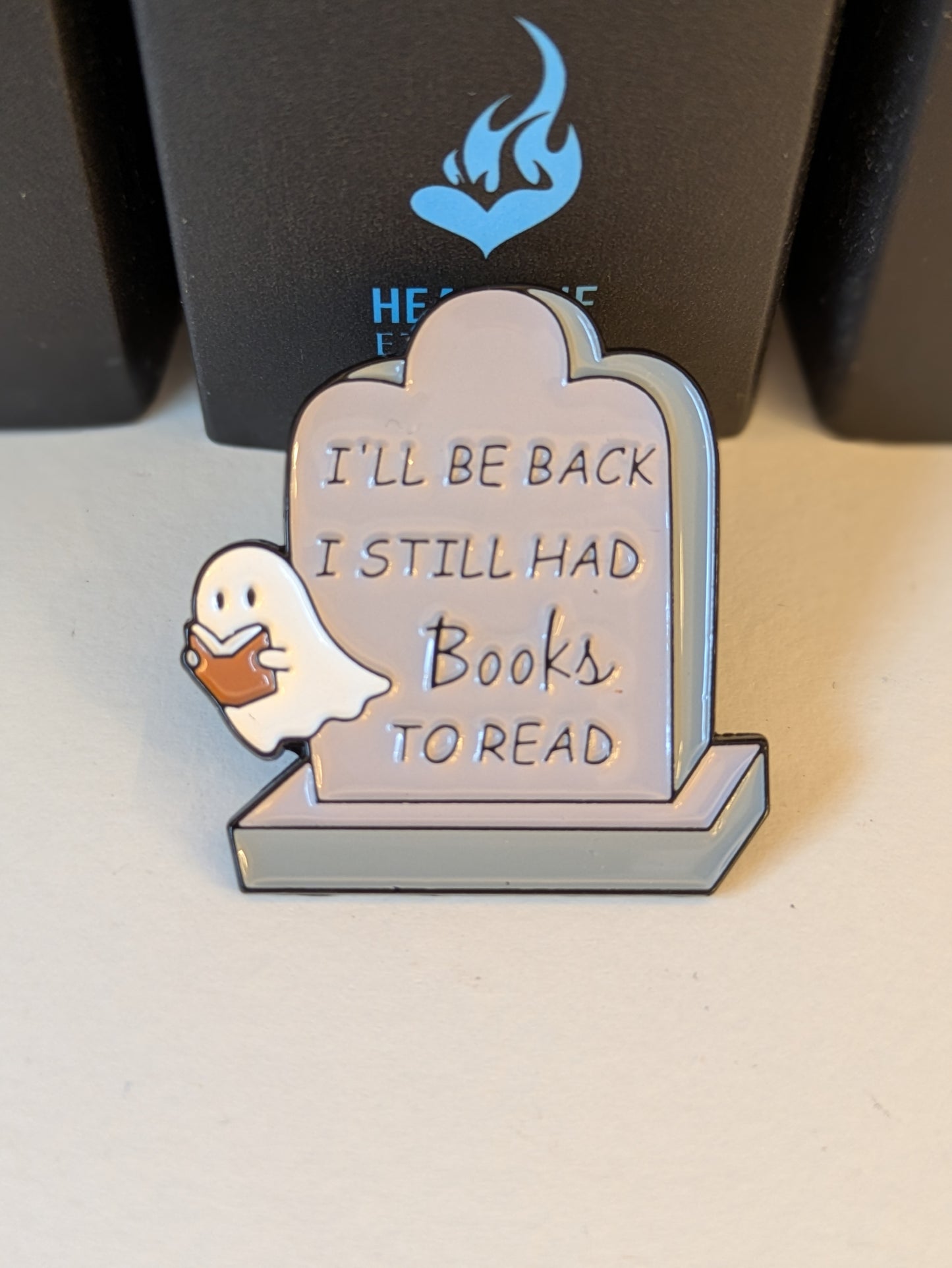 I Still Had Books To Read Ghost Pin | Enamel Badge for Book Lovers