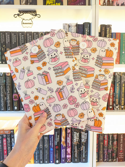 Autumn Ghost and Pumpkin Book/Kindle Sleeve | Padded Protective Sleeve for E-reader or Book