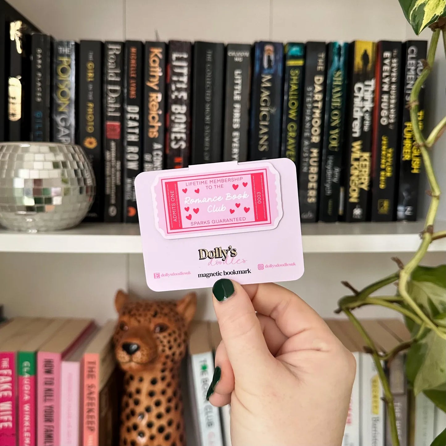 Lifetime Member to the Romance Book Club Ticket | Pink Magnetic Bookmark Reading Gift
