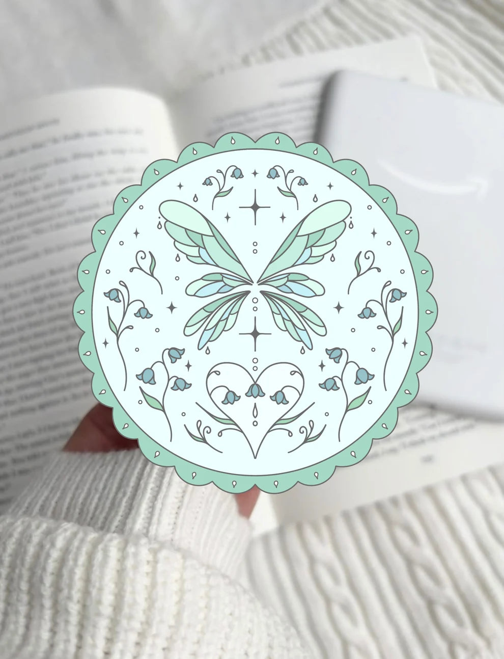 Silver Bluebell Fairy E-Reader Grip | Reader Gift Kindle Accessory